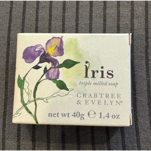 CRABTREE & EVELYN IRIS TRIPLE MILLED SOAP BAR - 40g/1.4oz SMALL - Picture 1 of 2